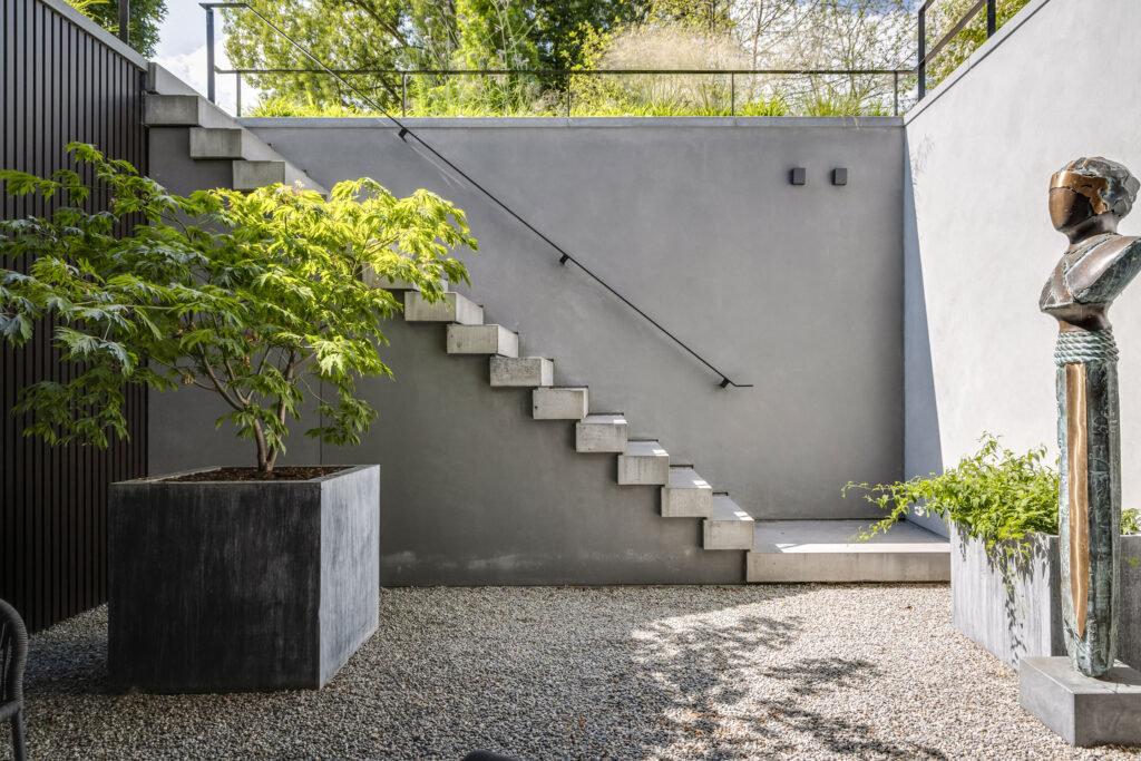 exterieur, tuin, patio, trap, kunst